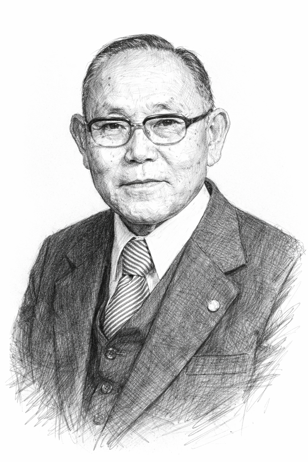 효성, 창업주 故 만우 조홍제 회장 초상화 스케치 / 정선화 기자